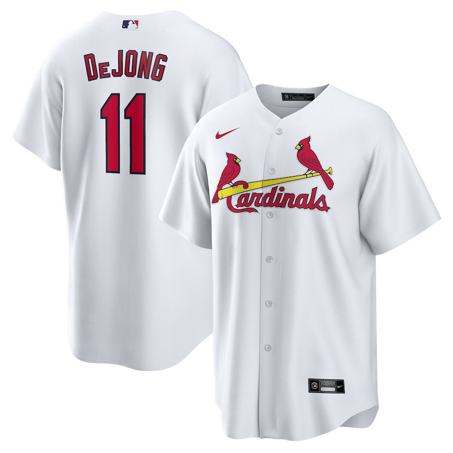 Mens St. Louis Cardinals 11 Paul DeJong Nike White Home Official Replica Player MLB Jerseys